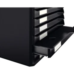 LEITZ Schubladenbox Formular-Set schwarz 52940095, DIN A4 mit 10 Schubladen