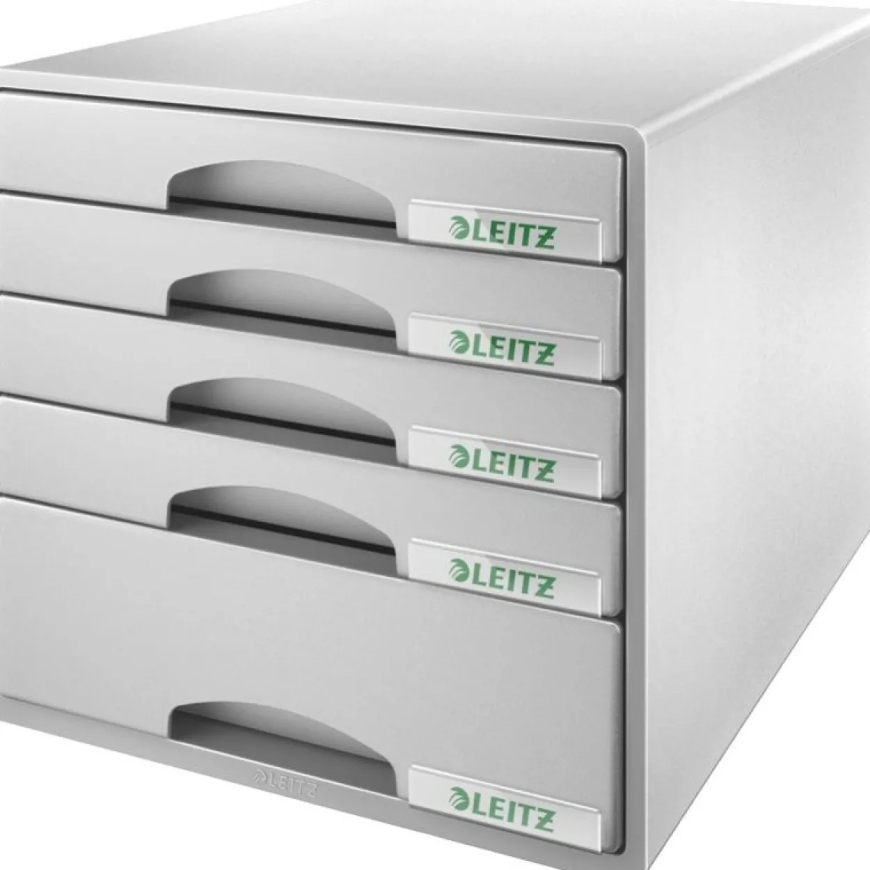 LEITZ Schubladenbox Plus grau 52110085, DIN A4 mit 5 Schubladen