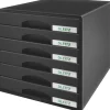 LEITZ Schubladenbox Plus schwarz 52120095, DIN A4 mit 6 Schubladen