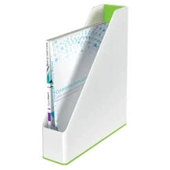 LEITZ Stehsammler WOW Duo Colour 53621054 perlweiß/grün Kunststoff, DIN A4