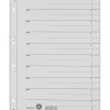 Leitz Trennblätter, A4 Überbreite, Kraftkarton 200g/qm, 100 Trennblätter grau