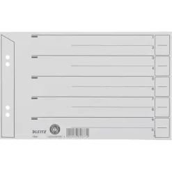 Leitz Trennblätter, DIN A5 quer, Kraftkarton 200 g/qm, grau