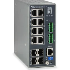 LevelOne Industrial Switch 12-Port L3 Lite Gigabit PoE 240W