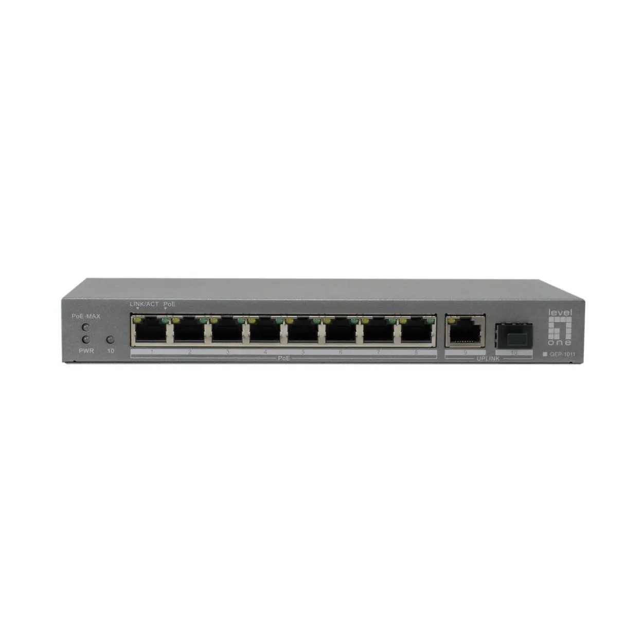 LevelOne PoE+Switch 8xGE PoE/1xGE/1xSFP 120W unmanag.Plastik