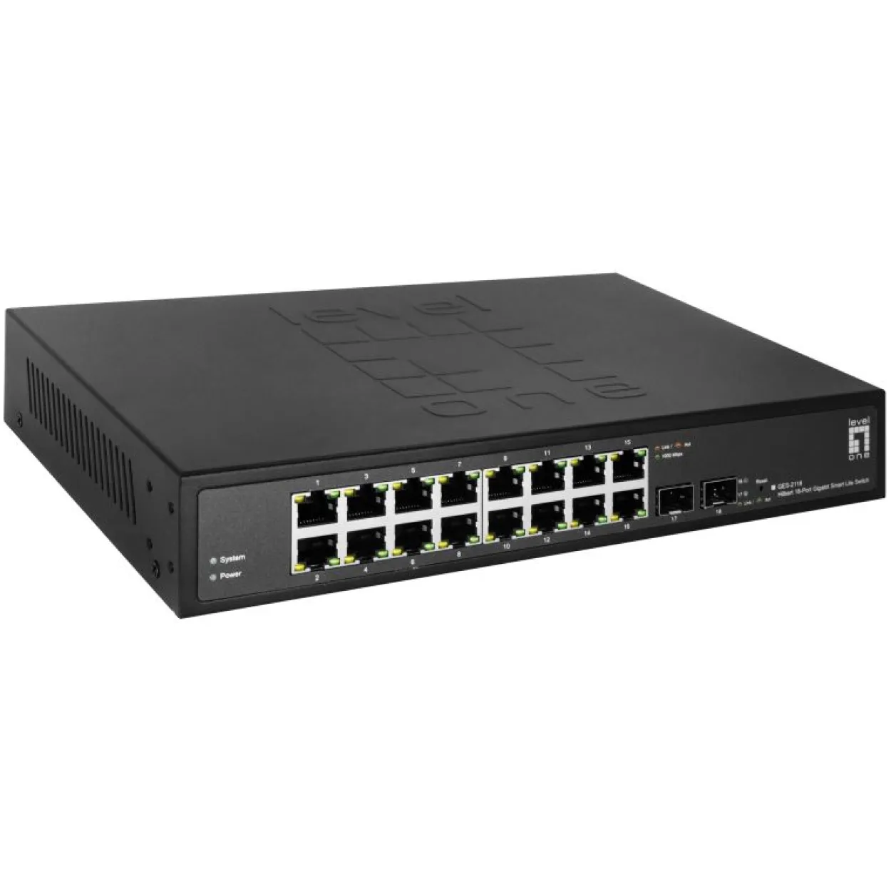LevelOne Switch 16x GE GES-2118 2xGSFP 19" Hilbert