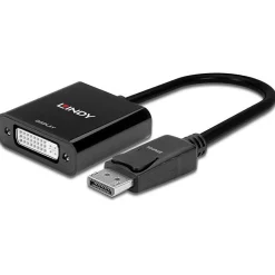 Lindy Displayport 1.2 Adapter aktiv Displayport Stecker auf DVI 24+1 Buchse schwarz 4K