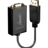 Lindy Displayport Adapter aktiv Displayport Stecker auf VGA 15pol Stecker Schwarz mit Arretierung / vergoldete Stecker