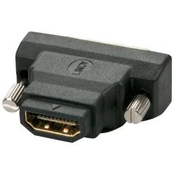 Lindy DVI-D Adapter DVI 18+1 Stecker auf HDMI-Buchse Schwarz schraubbar / vergoldet