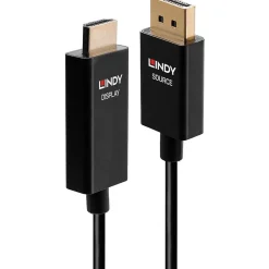 Lindy HDMI Adapter HDMI Typ A Stecker auf Displayport Stecker Schwarz Typ A