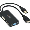 LINDY HDMI an DP/DVI/VGA Konverter Ultra HD 4K (DisplayPort) Full HD (DVI-D und VGA)