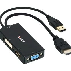 LINDY HDMI an DP/DVI/VGA Konverter Ultra HD 4K (DisplayPort) Full HD (DVI-D und VGA)