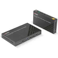 Lindy 70m Cat.6A TypeC & HDMI HDBaseT 3.0 KVM Extender