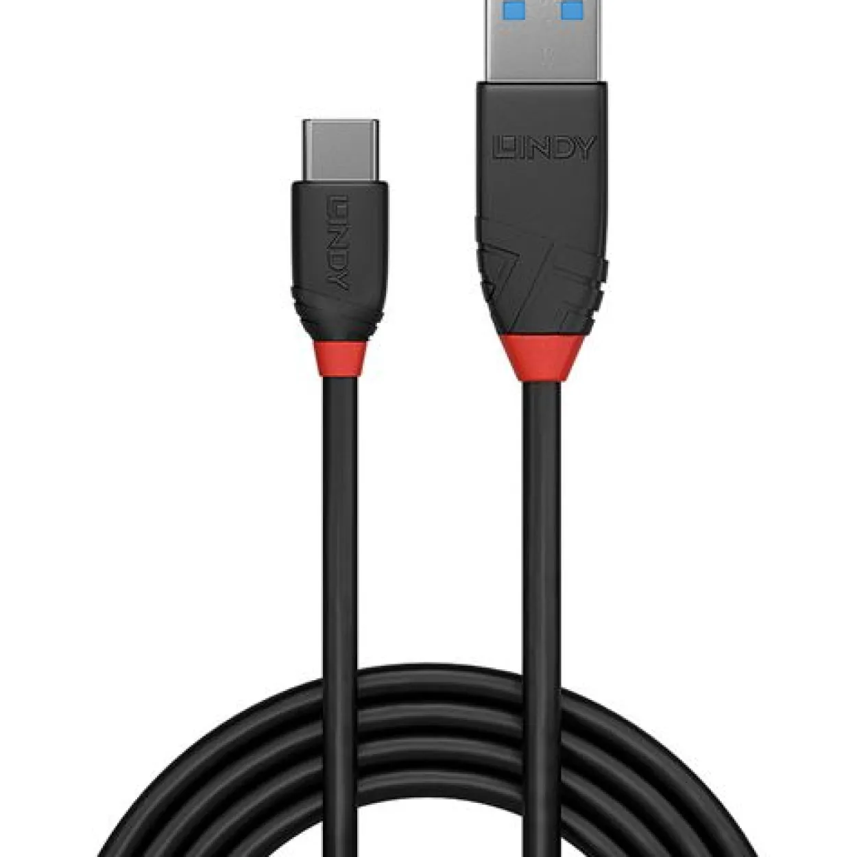 Lindy 0.15m USB 3.1 Typ C an A Kabel, Black Line