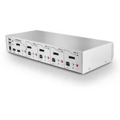 Lindy 4 Port DisplayPort 1.2 KVM Switch Pro Audio USB 2.0