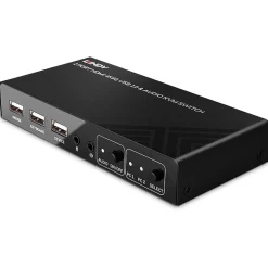 Lindy 2 Port KVM Switch HDMI 4K60, USB 2.0 & Audio