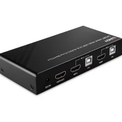 Lindy 2 Port KVM Switch HDMI 4K60, USB 2.0 & Audio