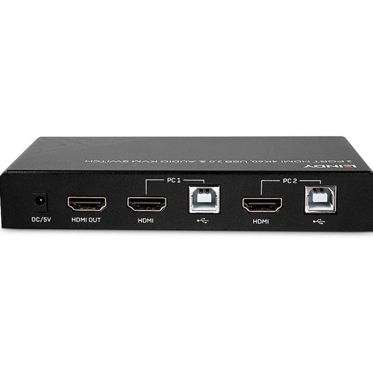 Lindy 2 Port KVM Switch HDMI 4K60, USB 2.0 & Audio