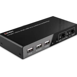 Lindy 2 Port KVM Switch HDMI 4K60, USB 2.0 & Audio