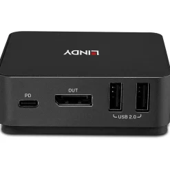 Lindy 2 Port Type C, DisplayPort 1.2 KVM Switch