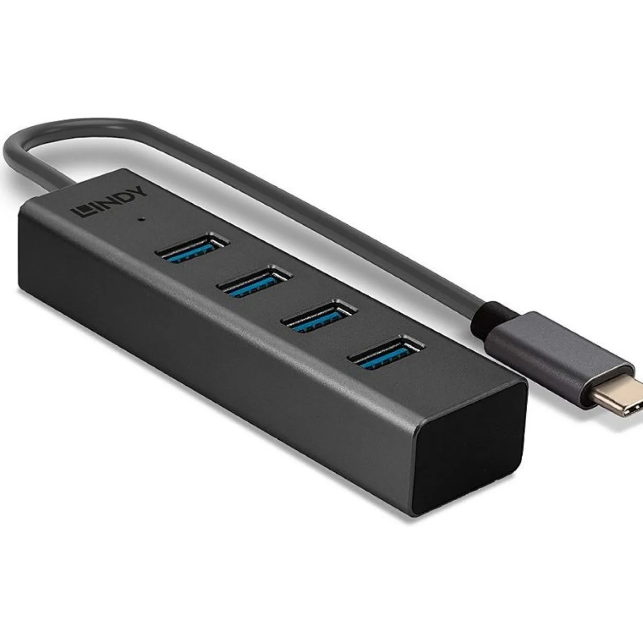 Lindy 4 Port USB 3.2 Gen 1 Typ C Hub 4-port USB 3.2 extern ohne Netzteil schwarz