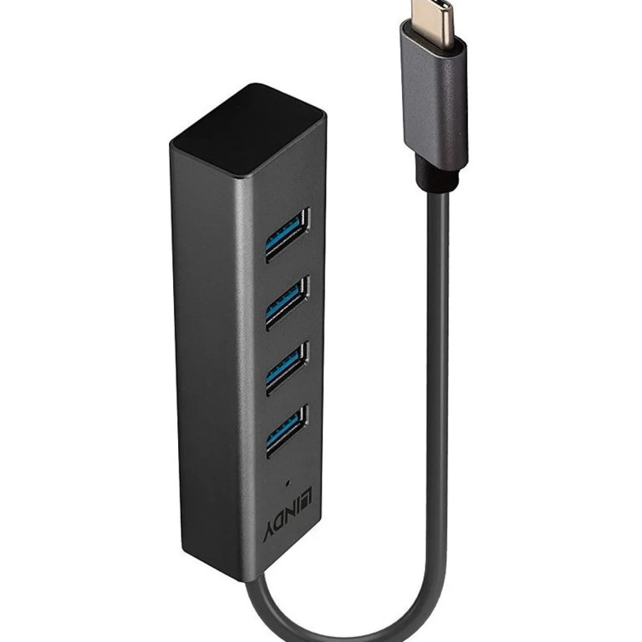 Lindy 4 Port USB 3.2 Gen 1 Typ C Hub 4-port USB 3.2 extern ohne Netzteil schwarz