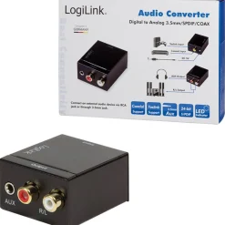 LogiLink Audio Konverter, Digital auf Analog, 3,5 mm/SPDIF/