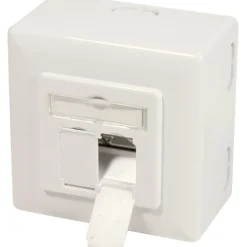 LogiLink CAT 6A Auf und Unterputzdose vollgeschirmt RAL 901