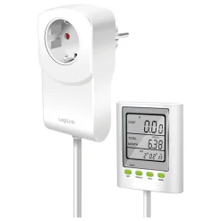 LogiLink Energiekosten-Messgerät m. CO2-Emissionsberechnung & Display-Verlängerungskabel