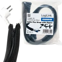 LogiLink Kabelbündler, 1,0 m, Kapazität: 50 mm, schwarz