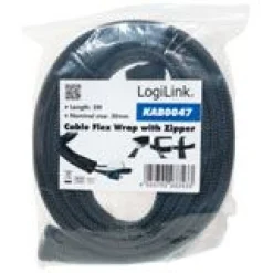 LogiLink Kabelbündler 2,0 m, Kapazität: 30 mm, schwarz