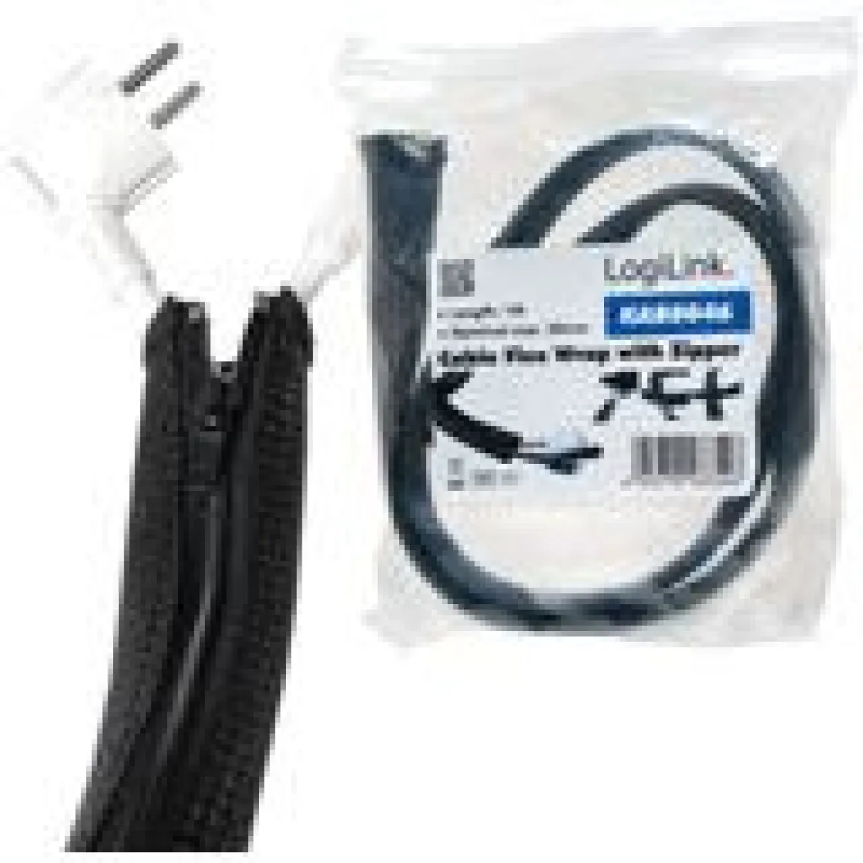 LogiLink Kabelbündler, 1,0 m, Kapazität: 30 mm, schwarz