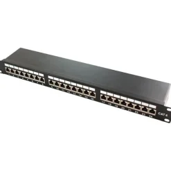 LogiLink 19" Patch Panel Kat.6A 24-Ports schwarz 1HE