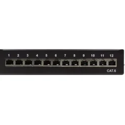 Logilink Patchpanel LogiLink Tisch/Wand Cat.6 STP 12 Ports, schwarz