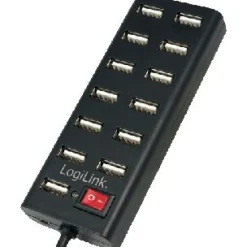 LogiLink 13-port USB 2.0 extern mit Netzteil schwarz
