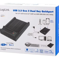 LogiLink Quickport USB 3.2 Gen2 SATA HDD/SSD