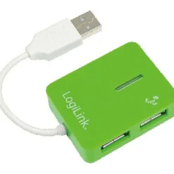 LogiLink Smile 4-port USB 2.0 extern ohne Netzteil grün