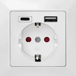 Logilink Unterputz-Steckdose, 1x CEE 7/3, 1x USB-A, 1x USB-C