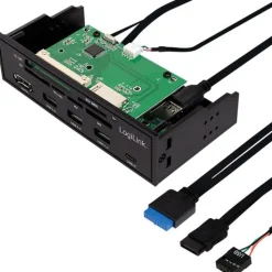 LogiLink USB HUB 3.0 mit 6-fach Kartenleser, schwarz