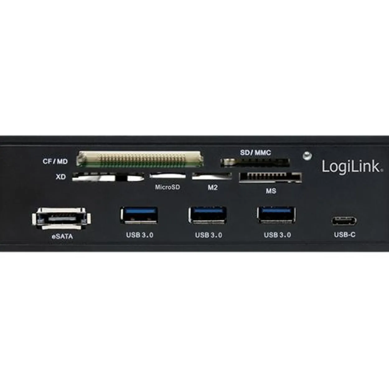 LogiLink USB HUB 3.0 mit 6-fach Kartenleser, schwarz