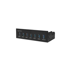 LogiLink USB HUB 3.0, 7-Port, 5,25" intern + Schnelladeport