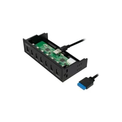 LogiLink USB HUB 3.0, 7-Port, 5,25" intern + Schnelladeport