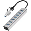 Logilink USB 3.0 HUB, 7-Ports, 7x USB-A, 5 Gbit/s, silber