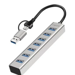 Logilink USB 3.0 HUB, 7-Ports, 7x USB-A, 5 Gbit/s, silber