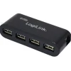 LogiLink USB-Hub 4-port USB 2.0 extern mit Netzteil schwarz