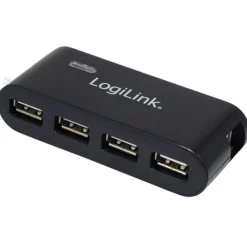 LogiLink USB-Hub 4-port USB 2.0 extern mit Netzteil schwarz