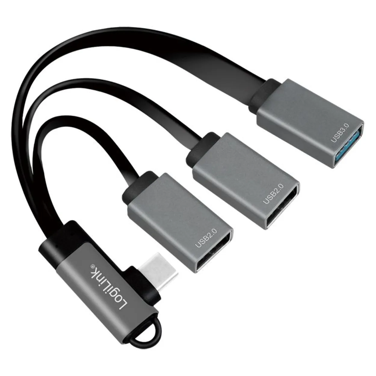 LogiLink USB HUB 3-Port,2xUSB2.0AF + 1xUSB3.0AF,gewink.Steck