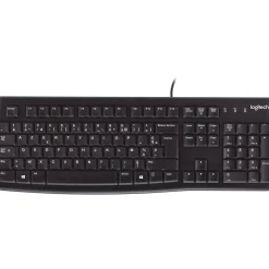 Logitech K120 USB Belgisch schwarz (kabelgebunden)