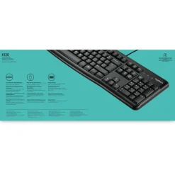 Logitech K120 USB Belgisch schwarz (kabelgebunden)