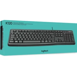 Logitech K120 USB Belgisch schwarz (kabelgebunden)