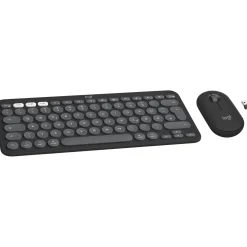 Logitech Pebble 2 Combo for Mac Deutsch USB und Bluetooth schwarz/grau